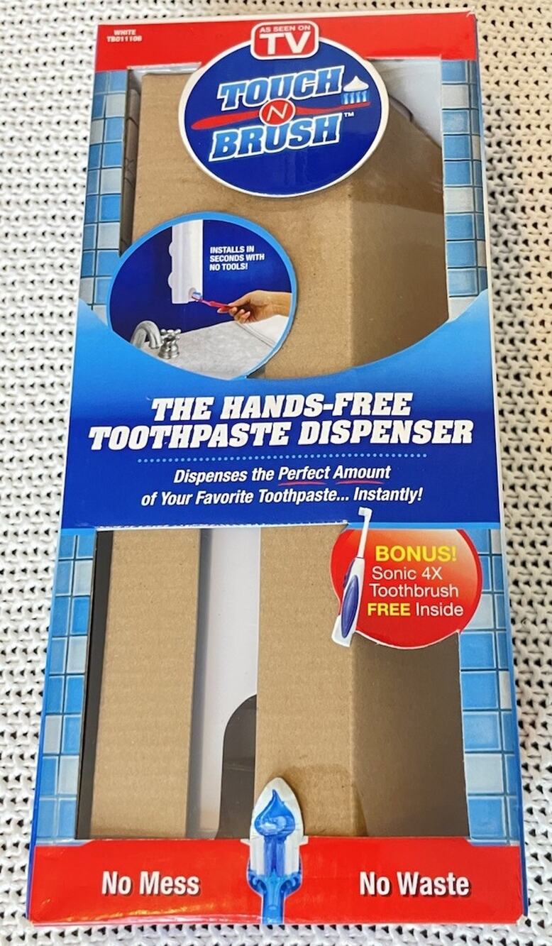 Touch N Brush The Hands Free Toothpaste Dispenser Model W/ Free elec Toothbrush